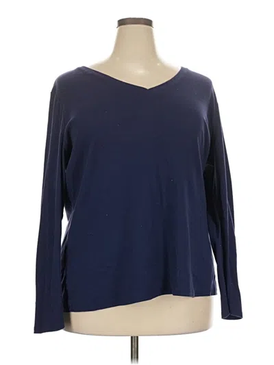 Pre-owned Lane Bryant 3/4 Sleeve T-shirt In Blue