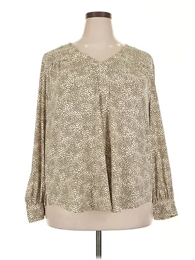 Pre-owned Lane Bryant 3/4 Sleeve T-shirt In Brown