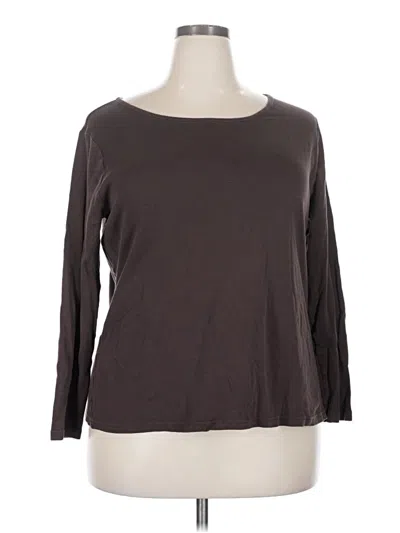 Pre-owned Lane Bryant 3/4 Sleeve T-shirt In Brown