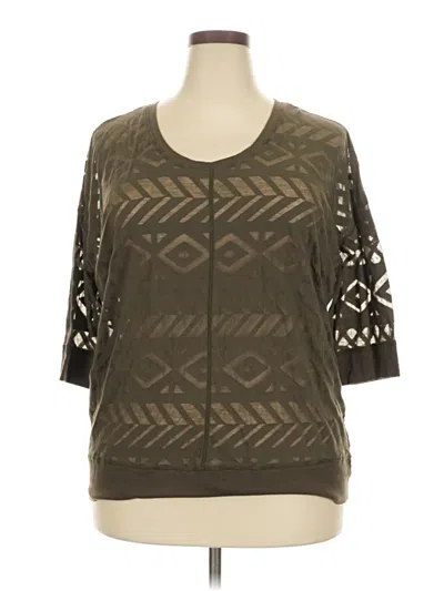 Pre-owned Lane Bryant 3/4 Sleeve T-shirt In Brown