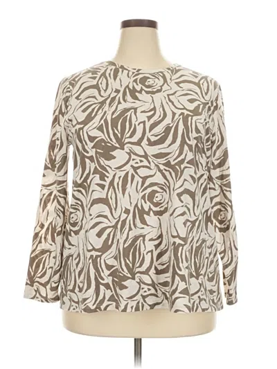 Pre-owned Lane Bryant 3/4 Sleeve T-shirt In Brown