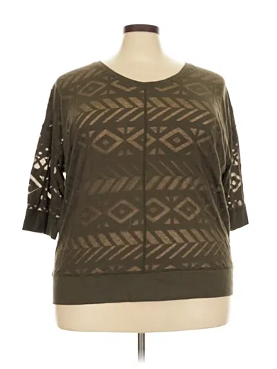 Pre-owned Lane Bryant 3/4 Sleeve T-shirt In Brown