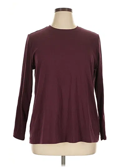 Pre-owned Lane Bryant 3/4 Sleeve T-shirt In Burgundy
