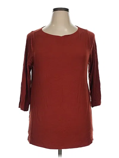 Pre-owned Lane Bryant 3/4 Sleeve T-shirt In Burgundy