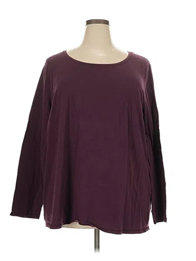 Pre-owned Lane Bryant 3/4 Sleeve T-shirt In Burgundy
