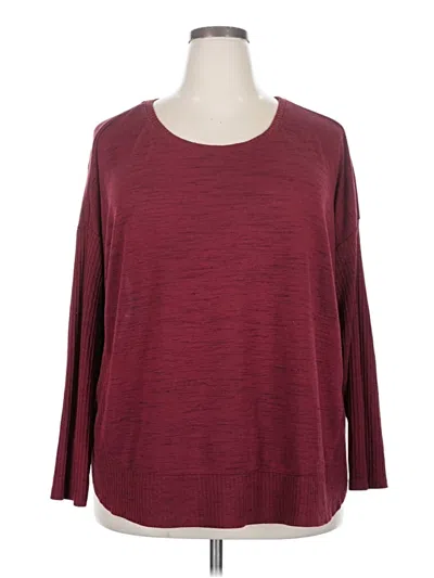 Pre-owned Lane Bryant 3/4 Sleeve T-shirt In Burgundy