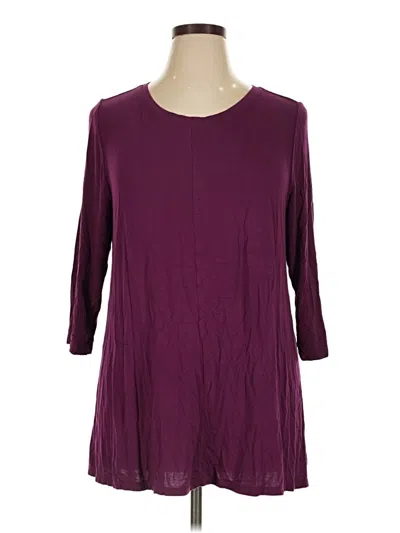 Pre-owned Lane Bryant 3/4 Sleeve T-shirt In Burgundy