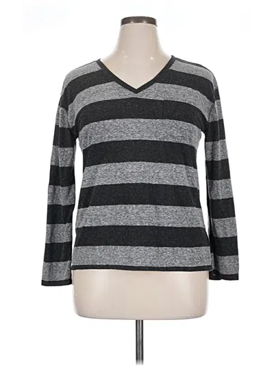Pre-owned Lane Bryant 3/4 Sleeve T-shirt In Gray