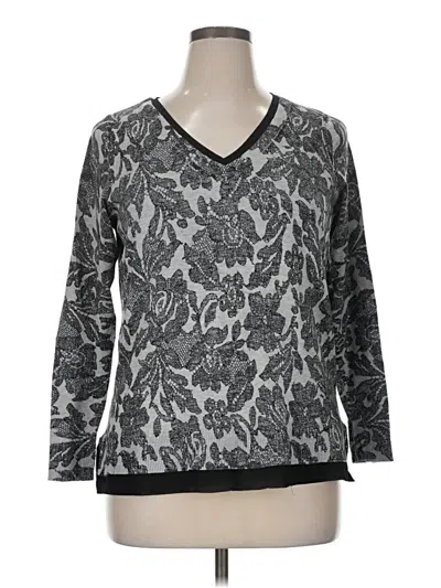 Pre-owned Lane Bryant 3/4 Sleeve T-shirt In Gray