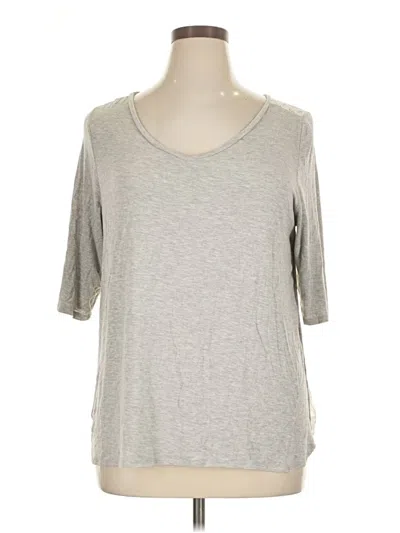 Pre-owned Lane Bryant 3/4 Sleeve T-shirt In Gray