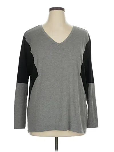 Pre-owned Lane Bryant 3/4 Sleeve T-shirt In Gray