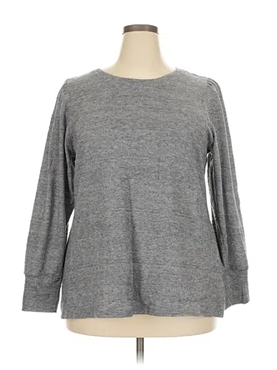 Pre-owned Lane Bryant 3/4 Sleeve T-shirt In Gray