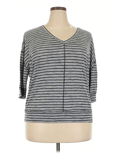 Pre-owned Lane Bryant 3/4 Sleeve T-shirt In Gray