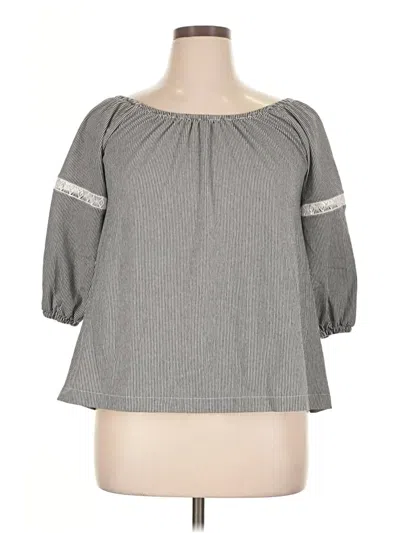 Pre-owned Lane Bryant 3/4 Sleeve T-shirt In Gray