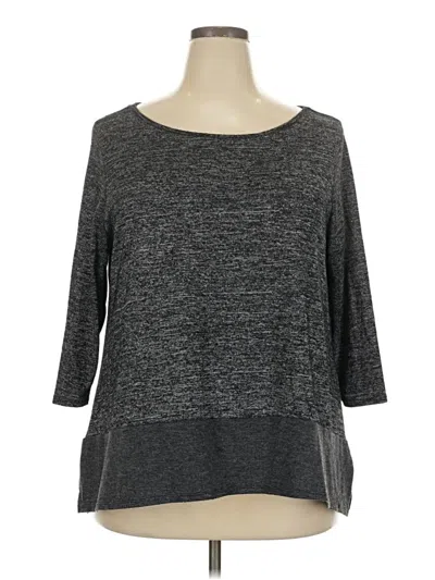 Pre-owned Lane Bryant 3/4 Sleeve T-shirt In Gray
