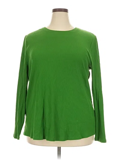 Pre-owned Lane Bryant 3/4 Sleeve T-shirt In Green