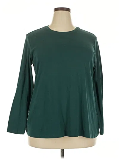 Pre-owned Lane Bryant 3/4 Sleeve T-shirt In Green