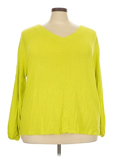 Pre-owned Lane Bryant 3/4 Sleeve T-shirt In Green