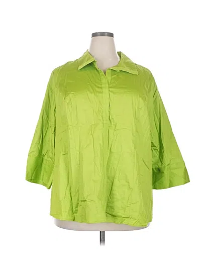 Pre-owned Lane Bryant 3/4 Sleeve T-shirt In Green