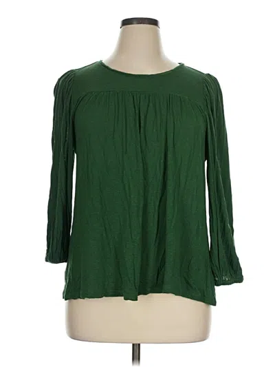 Pre-owned Lane Bryant 3/4 Sleeve T-shirt In Green