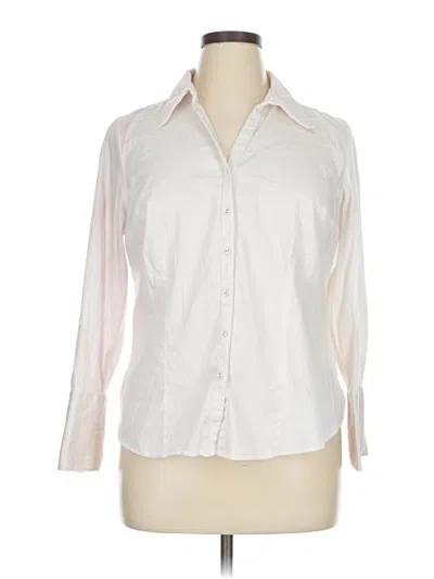 Pre-owned Lane Bryant 3/4 Sleeve T-shirt In Ivory
