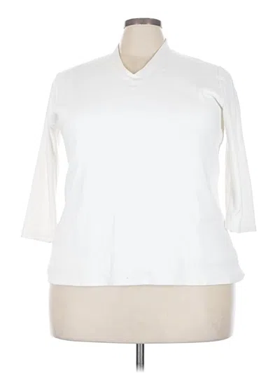 Pre-owned Lane Bryant 3/4 Sleeve T-shirt In Ivory