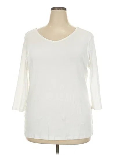 Pre-owned Lane Bryant 3/4 Sleeve T-shirt In Ivory