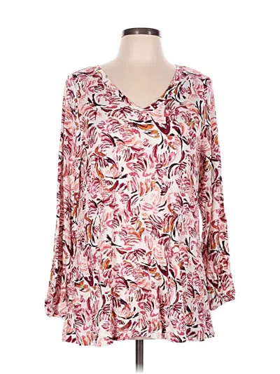 Lane Bryant 3/4 Sleeve T-shirt In Multi