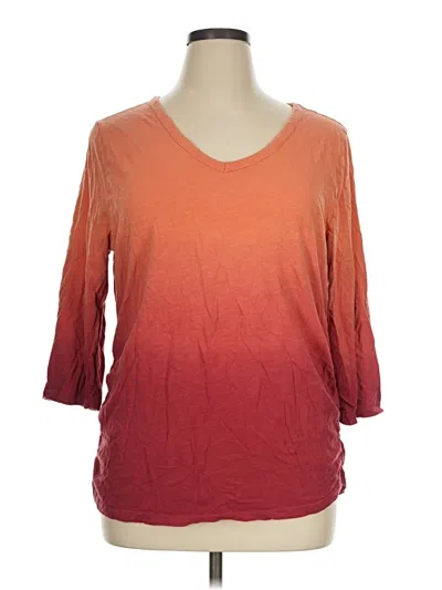 Pre-owned Lane Bryant 3/4 Sleeve T-shirt In Orange