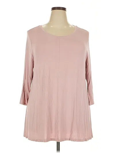 Pre-owned Lane Bryant 3/4 Sleeve T-shirt In Pink