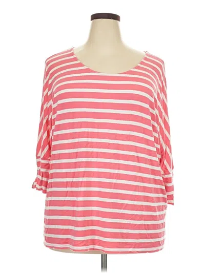 Pre-owned Lane Bryant 3/4 Sleeve T-shirt In Pink