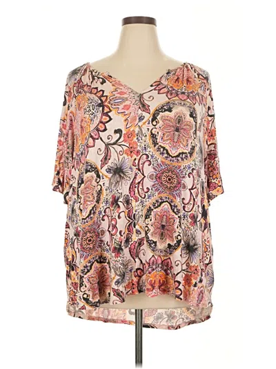 Pre-owned Lane Bryant 3/4 Sleeve T-shirt In Pink