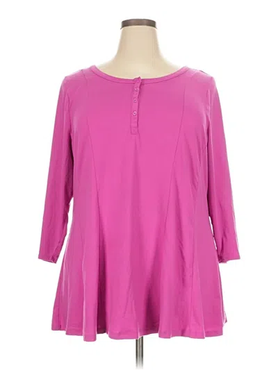 Pre-owned Lane Bryant 3/4 Sleeve T-shirt In Pink