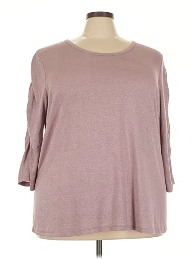 Pre-owned Lane Bryant 3/4 Sleeve T-shirt In Pink