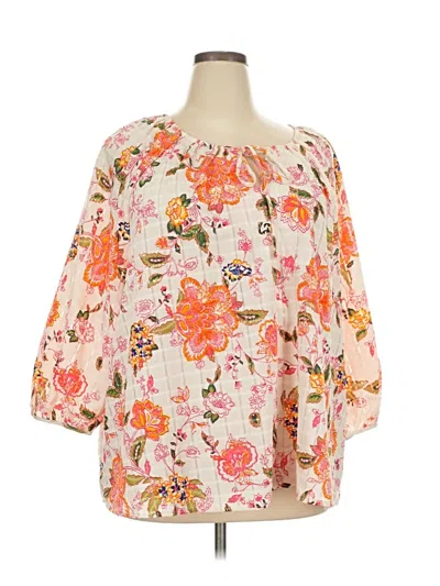 Pre-owned Lane Bryant 3/4 Sleeve T-shirt In Pink