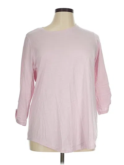 Pre-owned Lane Bryant 3/4 Sleeve T-shirt In Pink