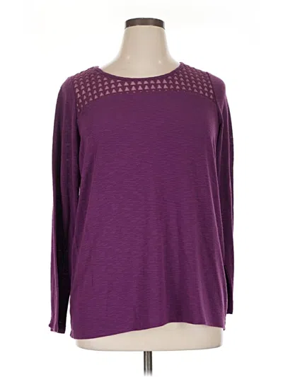 Pre-owned Lane Bryant 3/4 Sleeve T-shirt In Purple