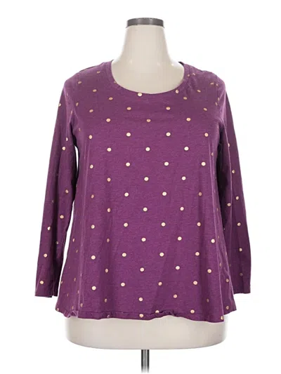 Pre-owned Lane Bryant 3/4 Sleeve T-shirt In Purple
