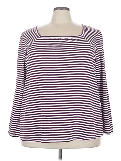 Pre-owned Lane Bryant 3/4 Sleeve T-shirt In Purple