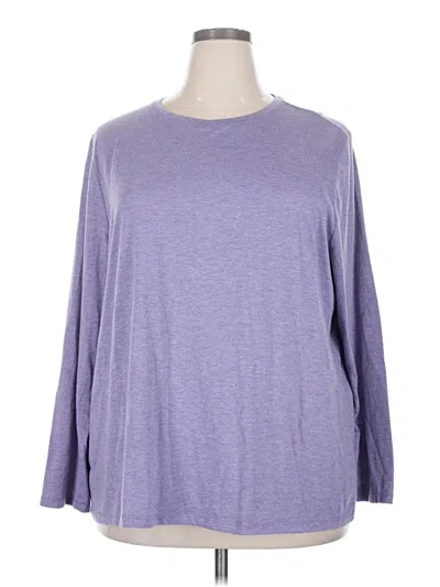 Pre-owned Lane Bryant 3/4 Sleeve T-shirt In Purple