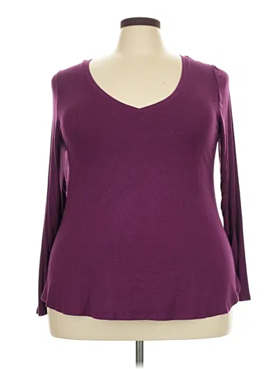 Pre-owned Lane Bryant 3/4 Sleeve T-shirt In Purple