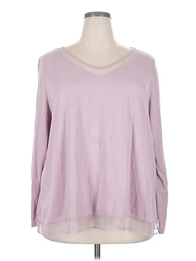 Pre-owned Lane Bryant 3/4 Sleeve T-shirt In Purple