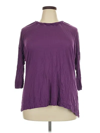 Pre-owned Lane Bryant 3/4 Sleeve T-shirt In Purple