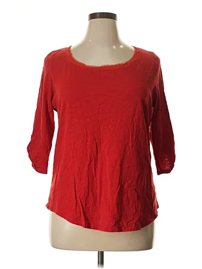 Pre-owned Lane Bryant 3/4 Sleeve T-shirt In Red