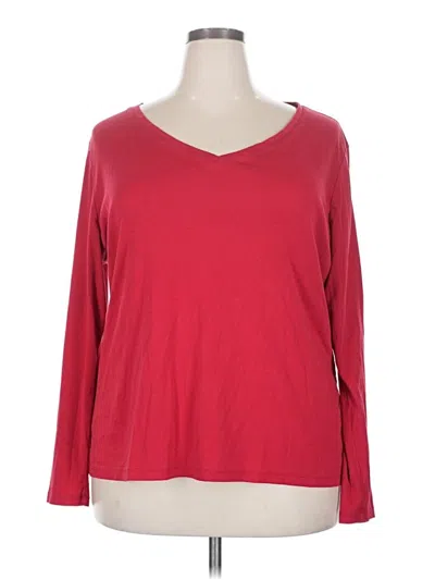Pre-owned Lane Bryant 3/4 Sleeve T-shirt In Red