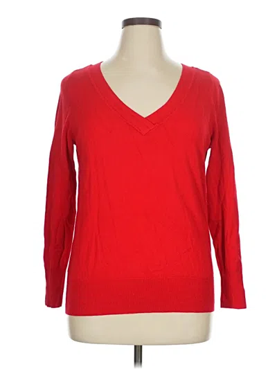 Pre-owned Lane Bryant 3/4 Sleeve T-shirt In Red