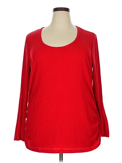 Pre-owned Lane Bryant 3/4 Sleeve T-shirt In Red