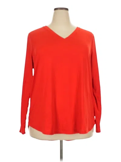 Pre-owned Lane Bryant 3/4 Sleeve T-shirt In Red