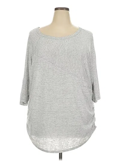 Pre-owned Lane Bryant 3/4 Sleeve T-shirt In Silver