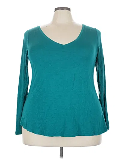 Pre-owned Lane Bryant 3/4 Sleeve T-shirt In Teal